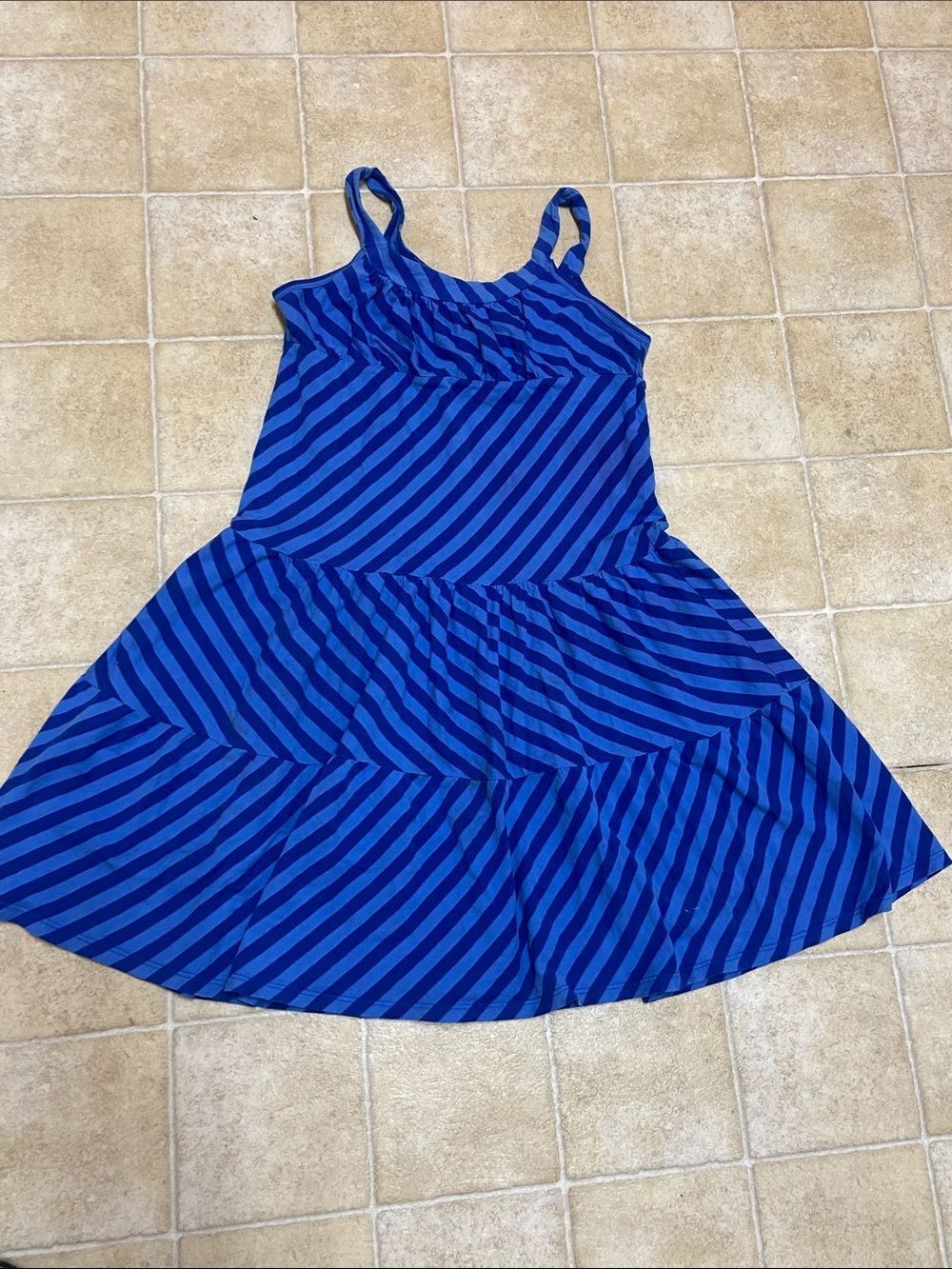 10/$50 Xhilaration 💯% Cotton Blue Striped Tiered Sundress Size L